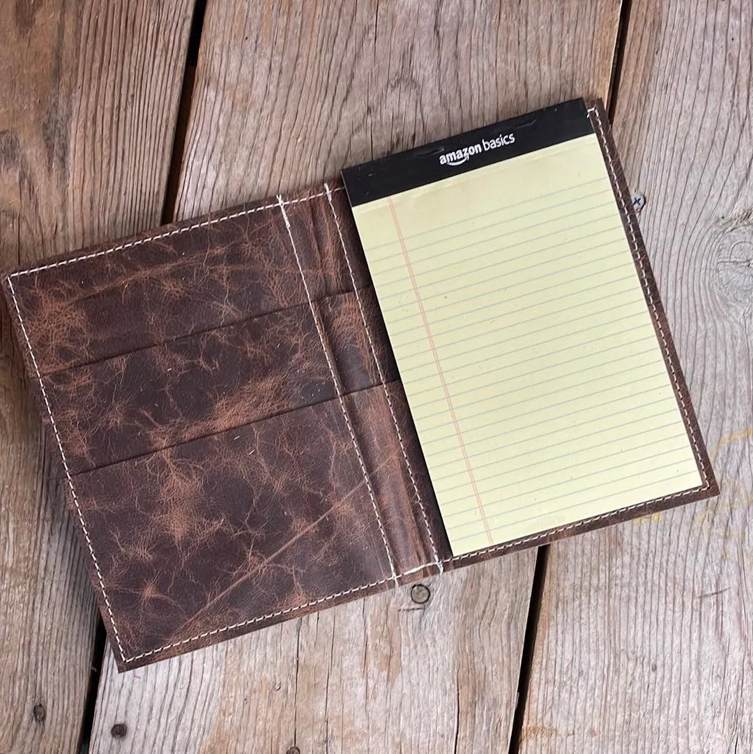 064 Small Notepad Cover - Rosegold Acid w/ Mahogany Skulls