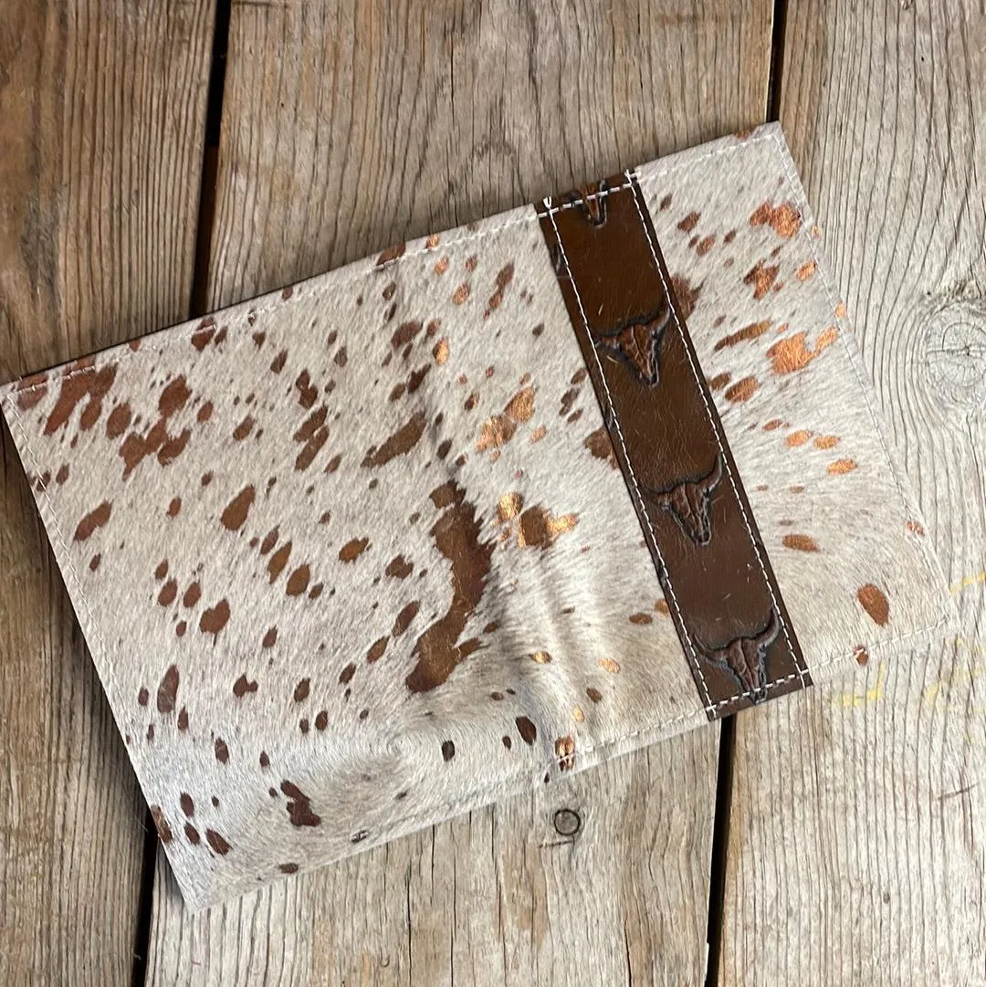 064 Small Notepad Cover - Rosegold Acid w/ Mahogany Skulls
