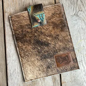 13'' Tablet Sleeve - Brindle w/ Patina Skulls