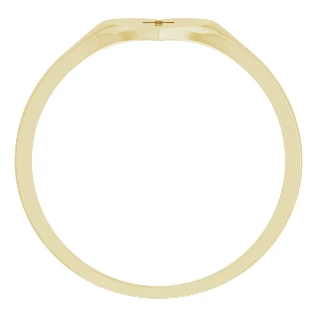 14K Yellow Heart & Cross Ring Size 3