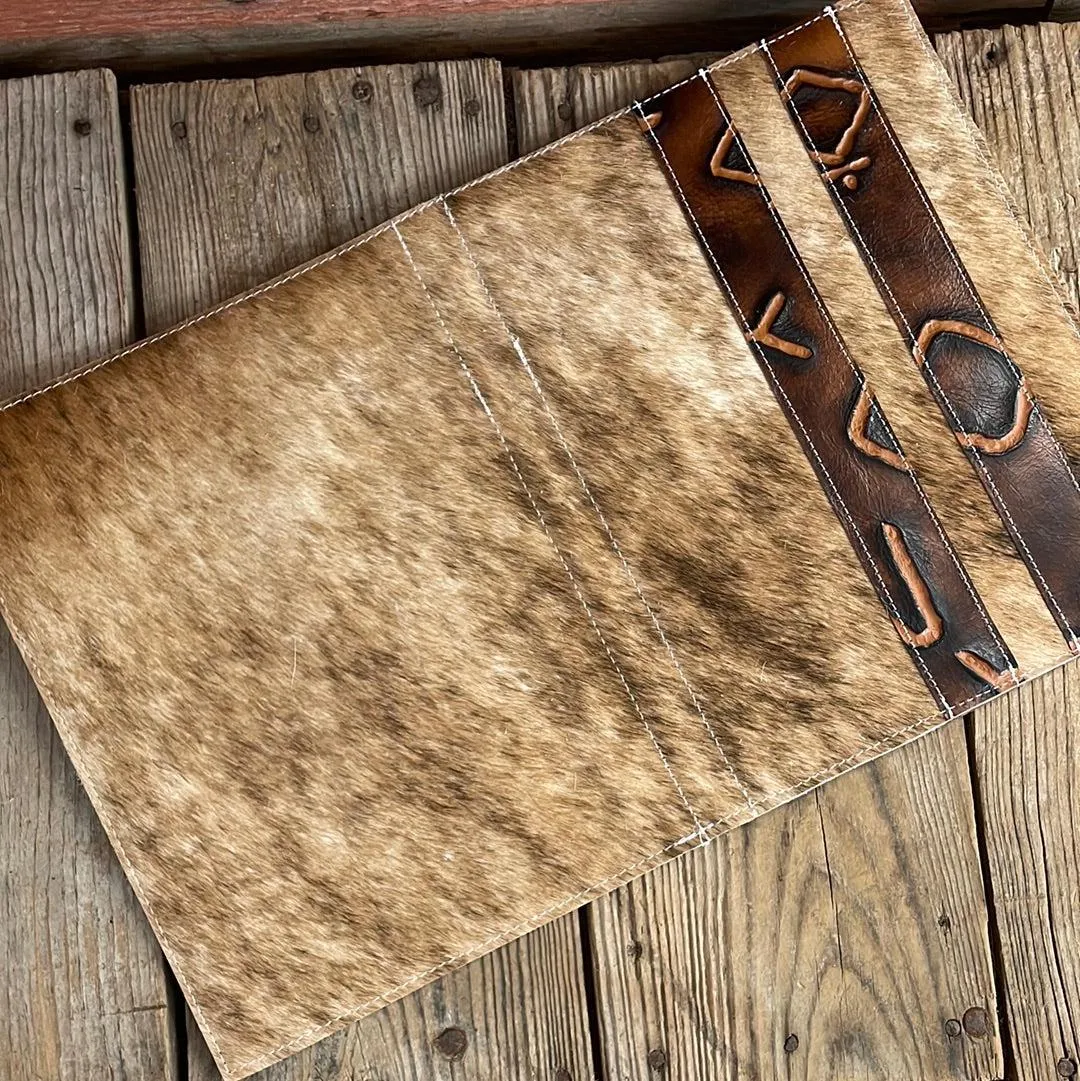 158 Large Notepad Cover - Brindle w/ Burnt Brands