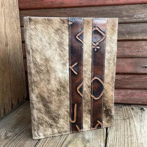 158 Large Notepad Cover - Brindle w/ Burnt Brands