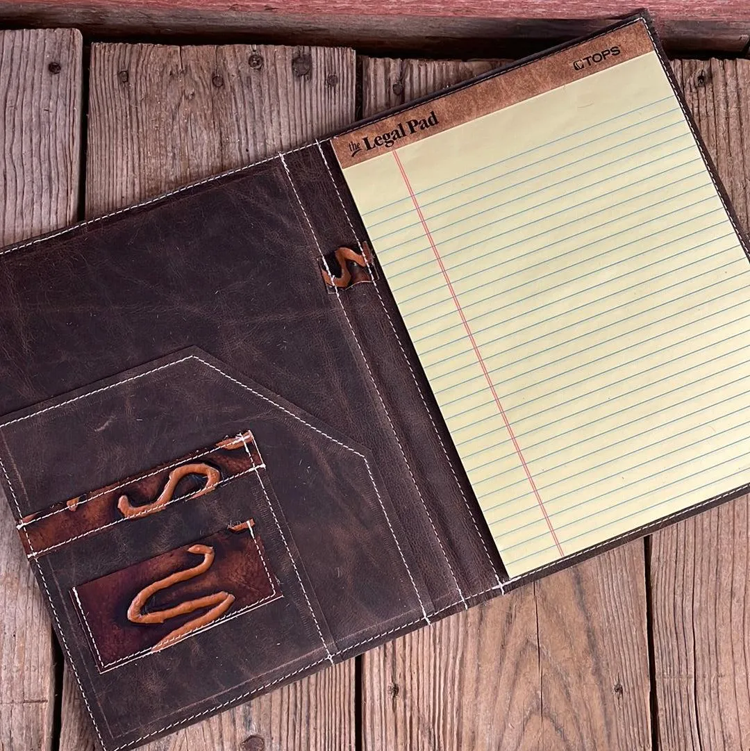158 Large Notepad Cover - Brindle w/ Burnt Brands