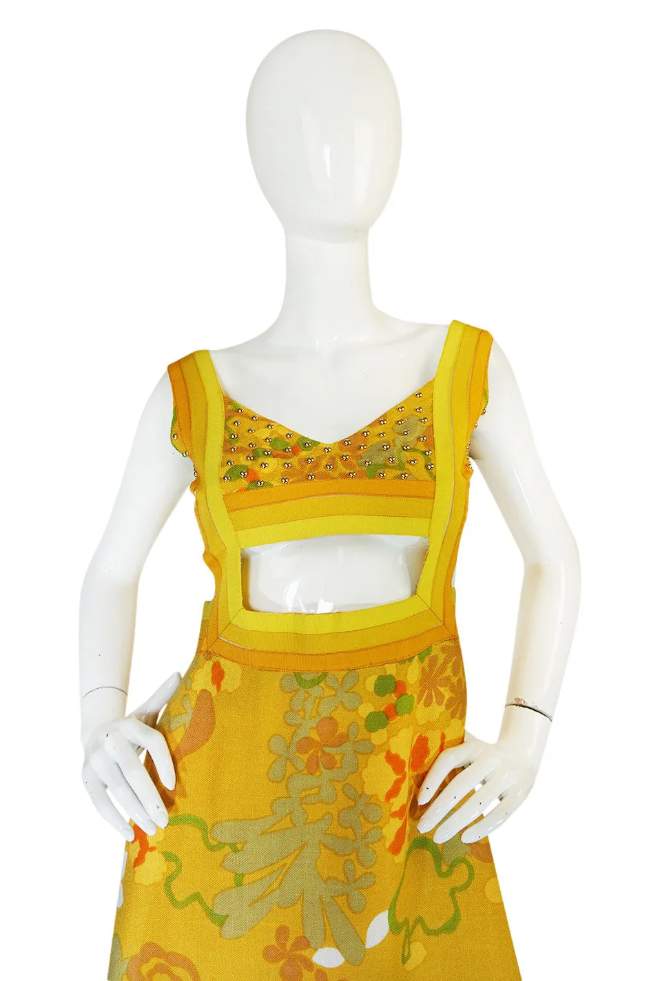 1960s Couturier Jacques H. Reval Studded Halter Dress