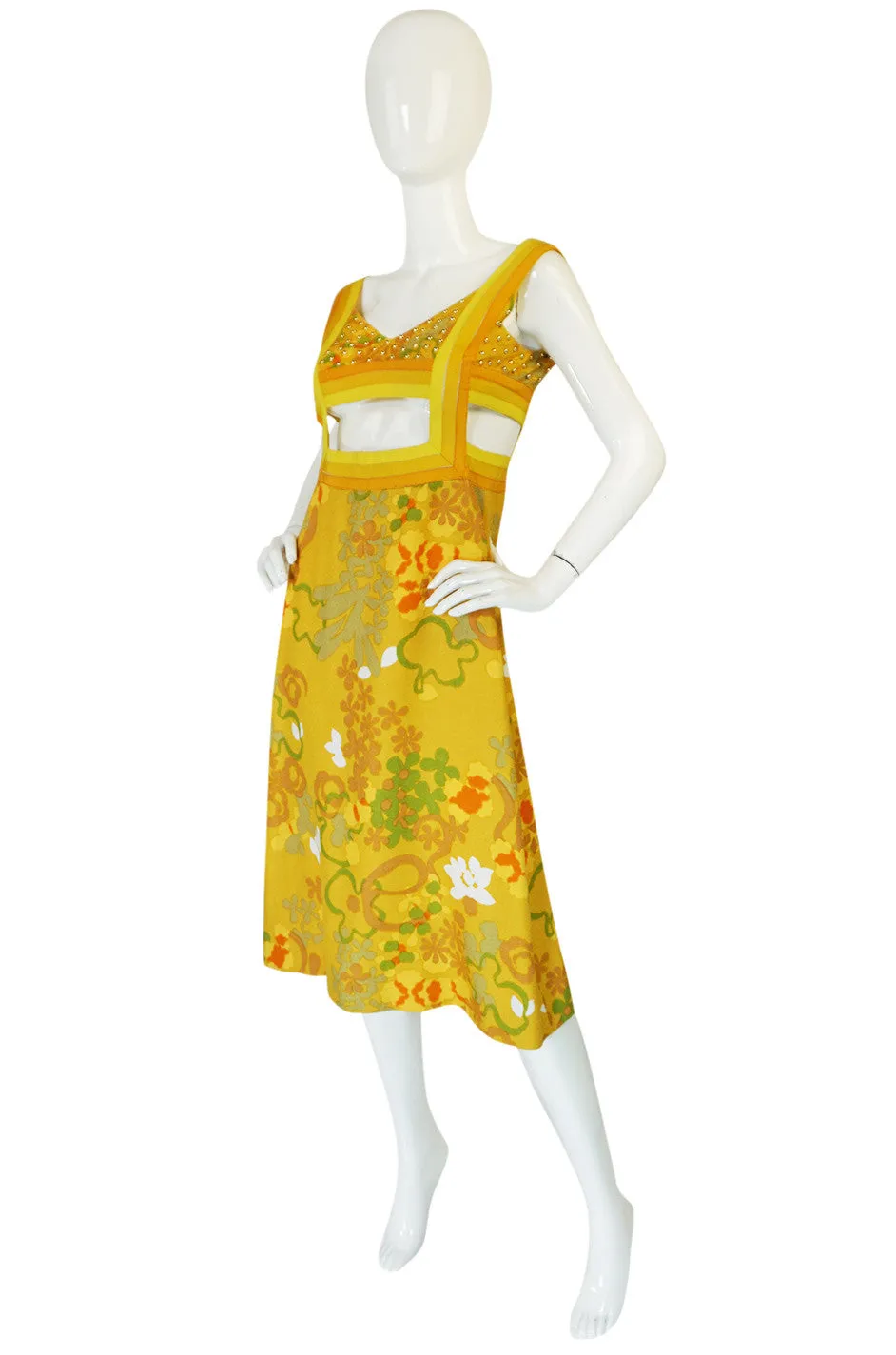 1960s Couturier Jacques H. Reval Studded Halter Dress
