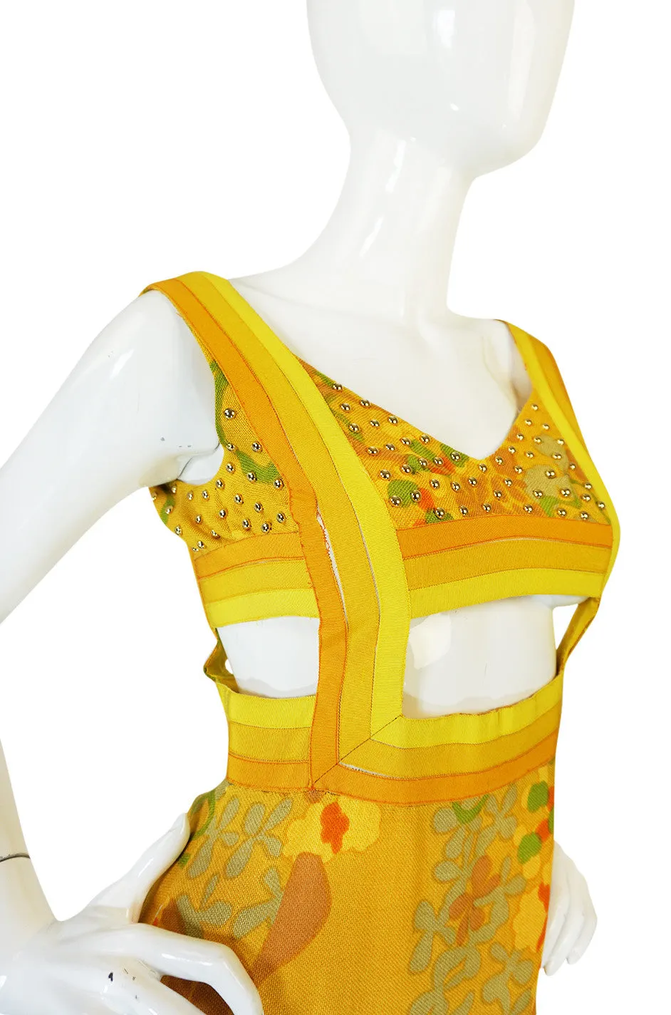 1960s Couturier Jacques H. Reval Studded Halter Dress