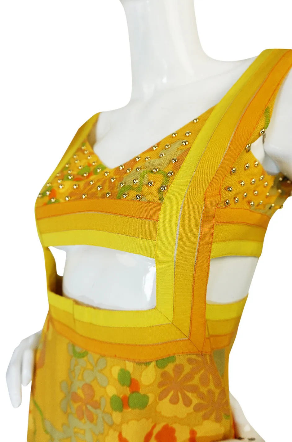 1960s Couturier Jacques H. Reval Studded Halter Dress