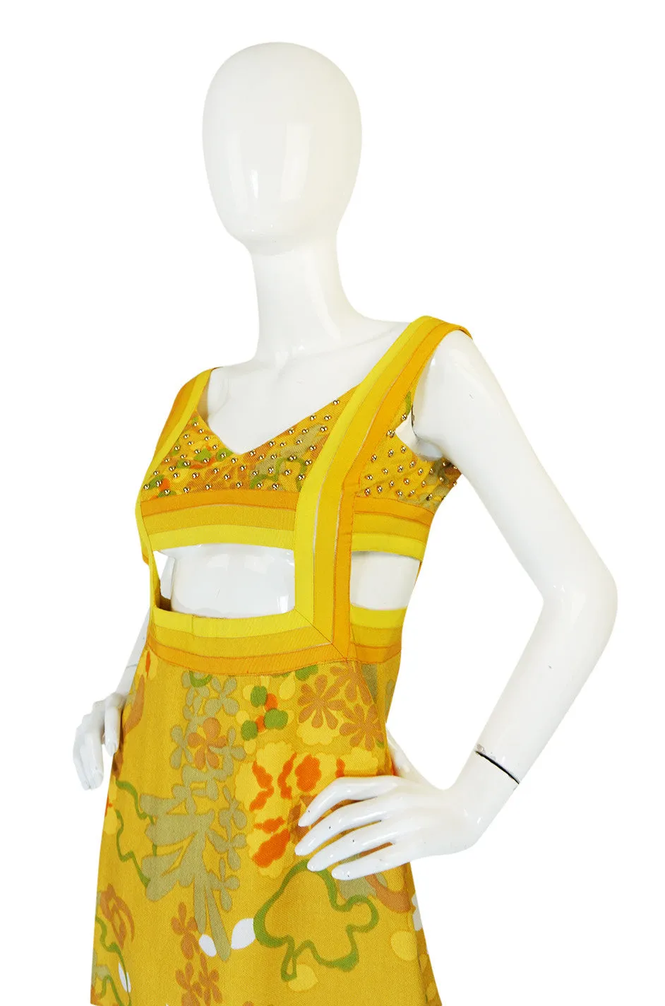 1960s Couturier Jacques H. Reval Studded Halter Dress