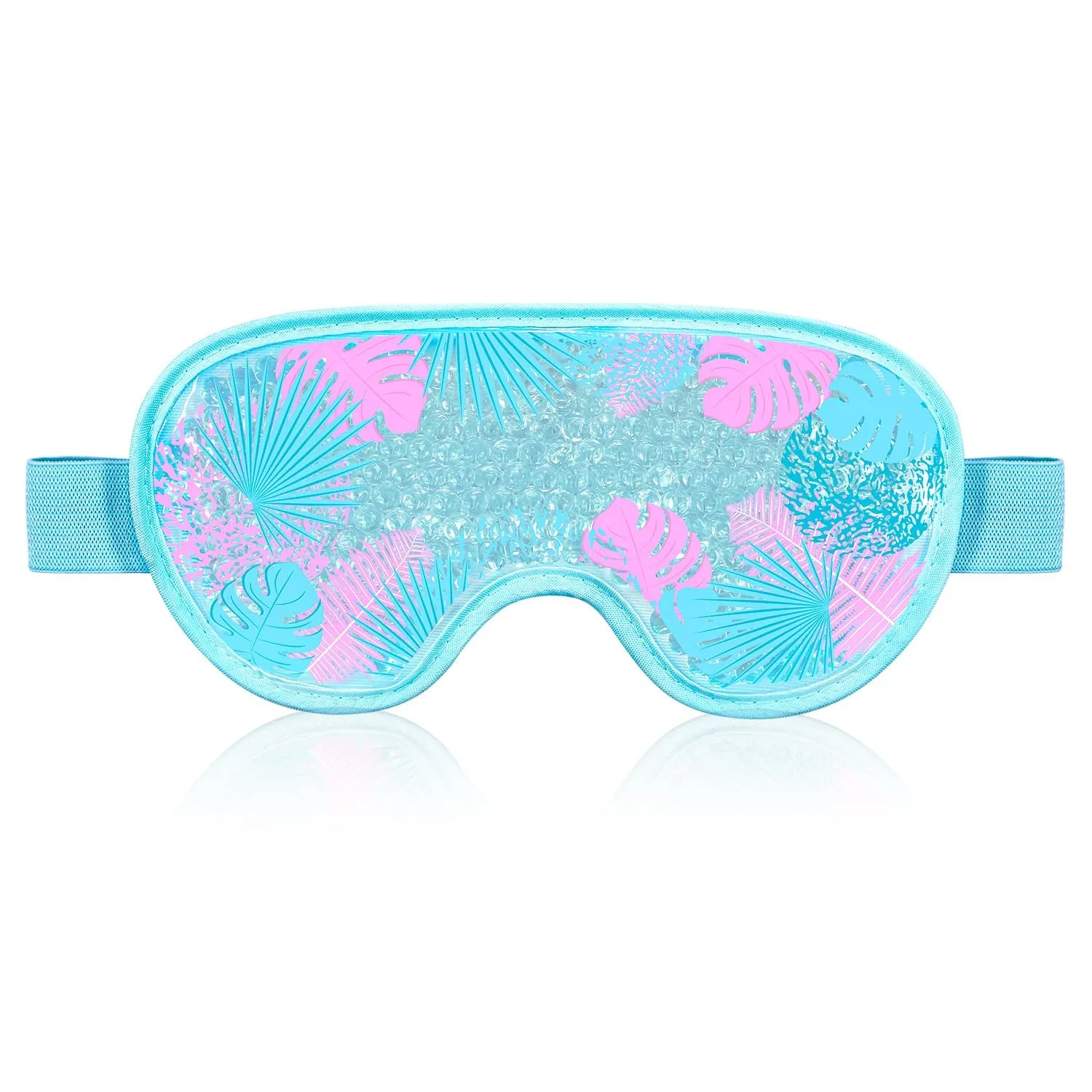 2PCS Cooling Eye Mask Gel Eye Mask, Reusable Hot Cold Therapy Cold Eye Mask for Post Surgery, Puffiness, Dark Circles, Eye Bags, Dry Eyes, Migraines with Soft Plush Backing (Heart Snowflake)