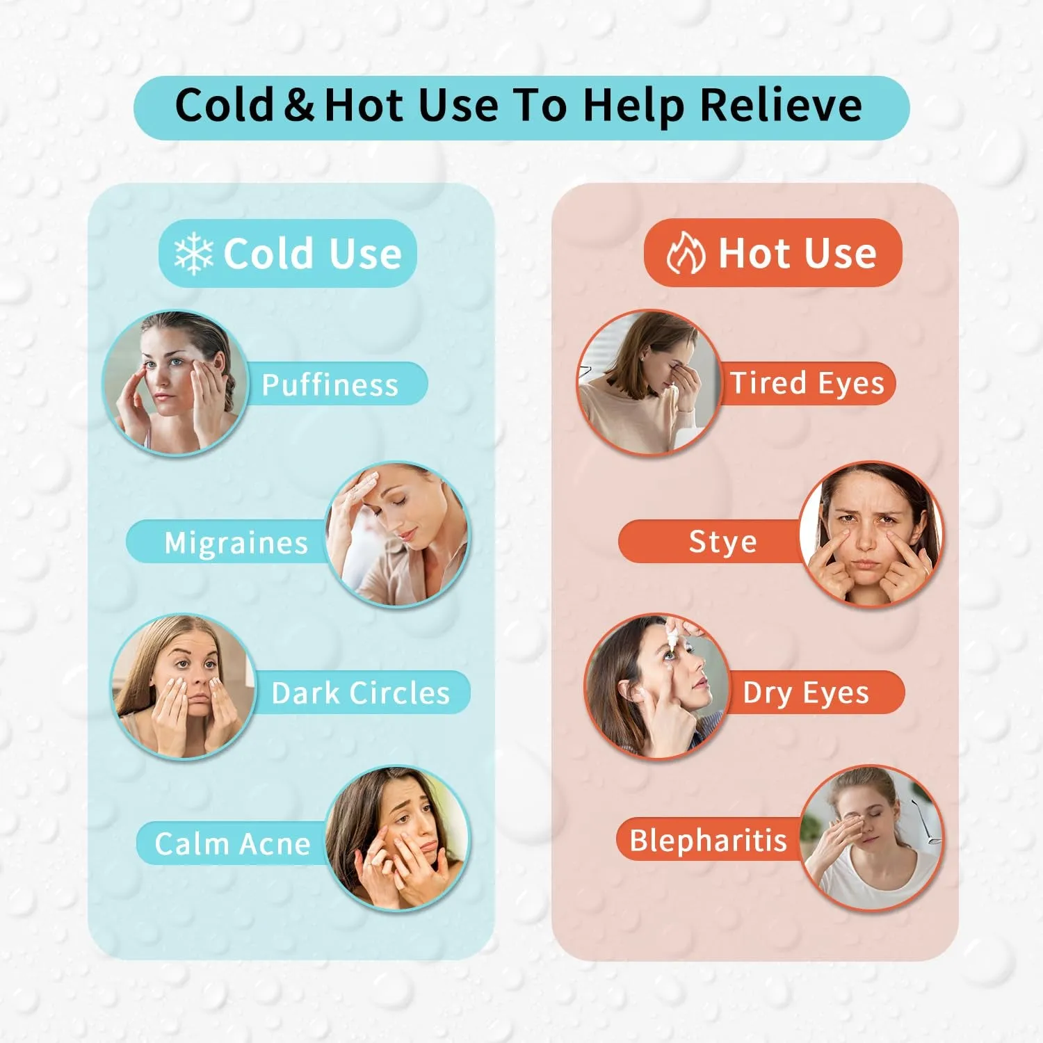 2PCS Cooling Eye Mask Gel Eye Mask, Reusable Hot Cold Therapy Cold Eye Mask for Post Surgery, Puffiness, Dark Circles, Eye Bags, Dry Eyes, Migraines with Soft Plush Backing (Heart Snowflake)