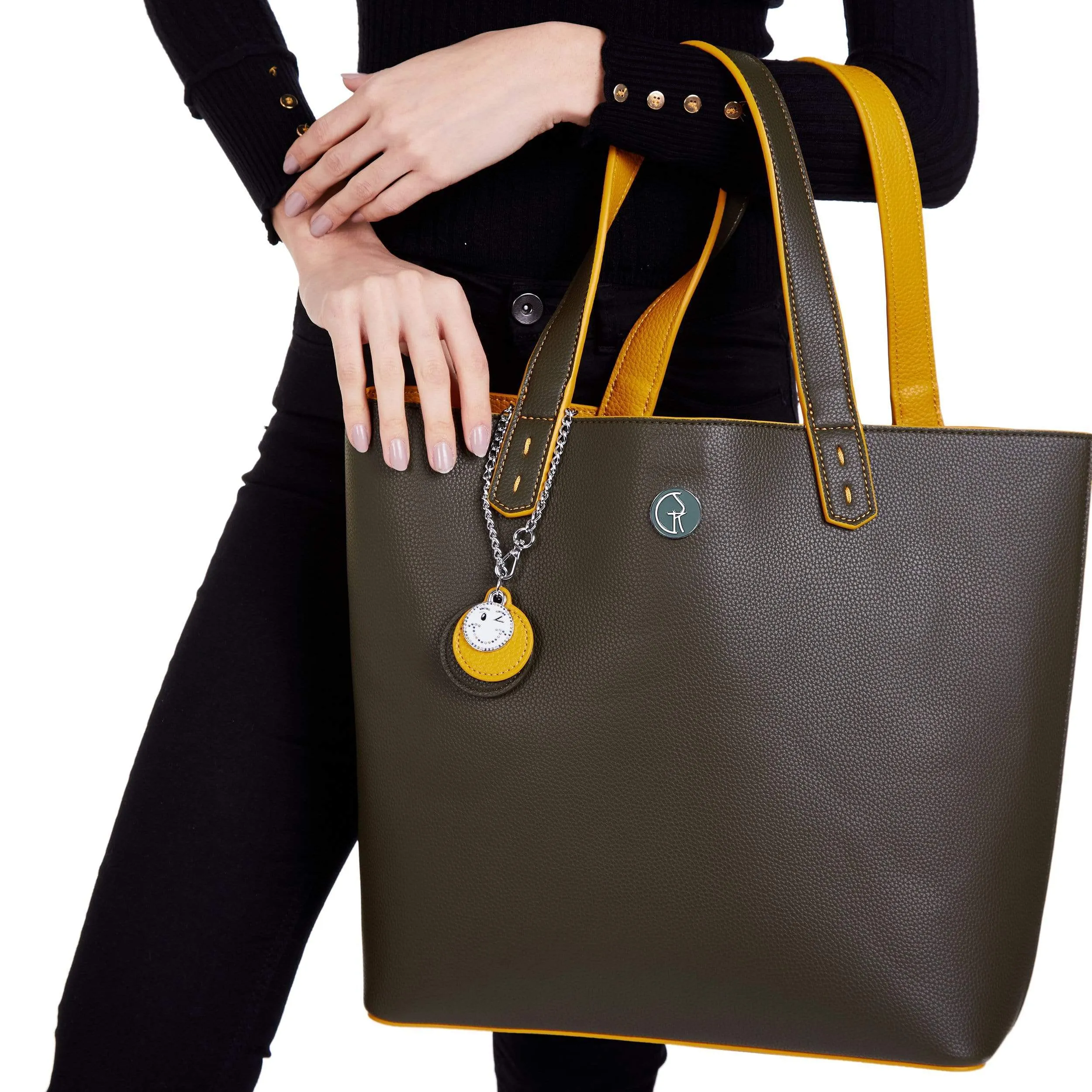 3 Vegan Leather Bags in 1 | Green & Mustard