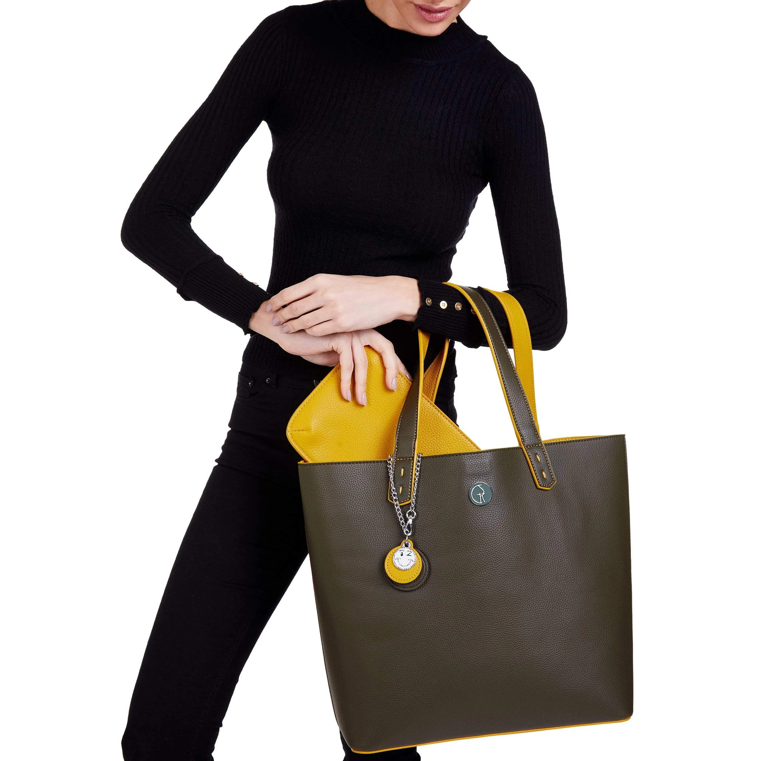 3 Vegan Leather Bags in 1 | Green & Mustard