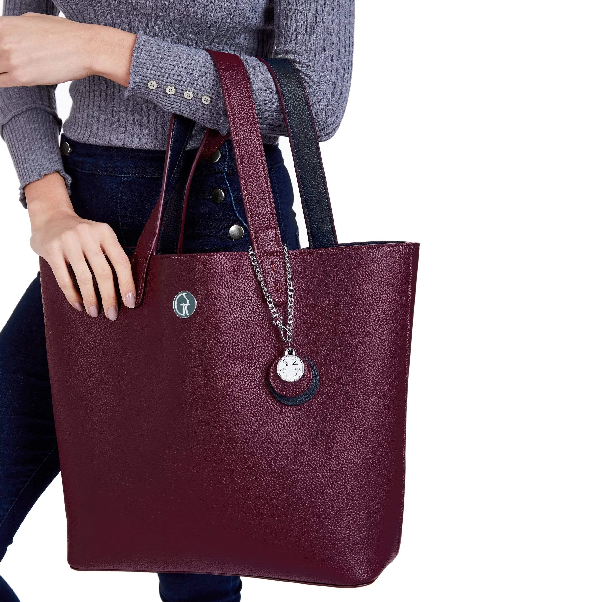3 Vegan Leather Bags in 1 | Navy & Burgundy