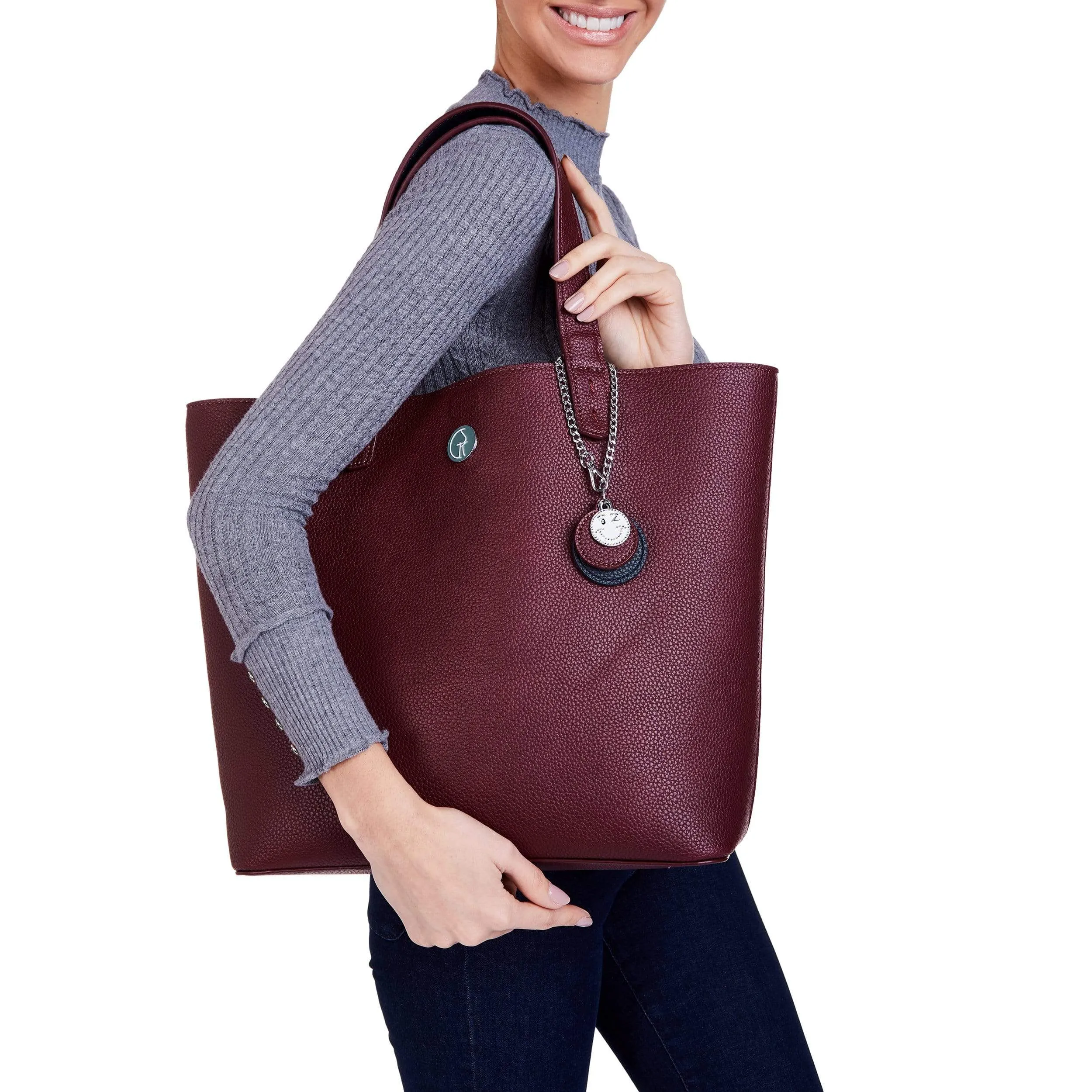 3 Vegan Leather Bags in 1 | Navy & Burgundy