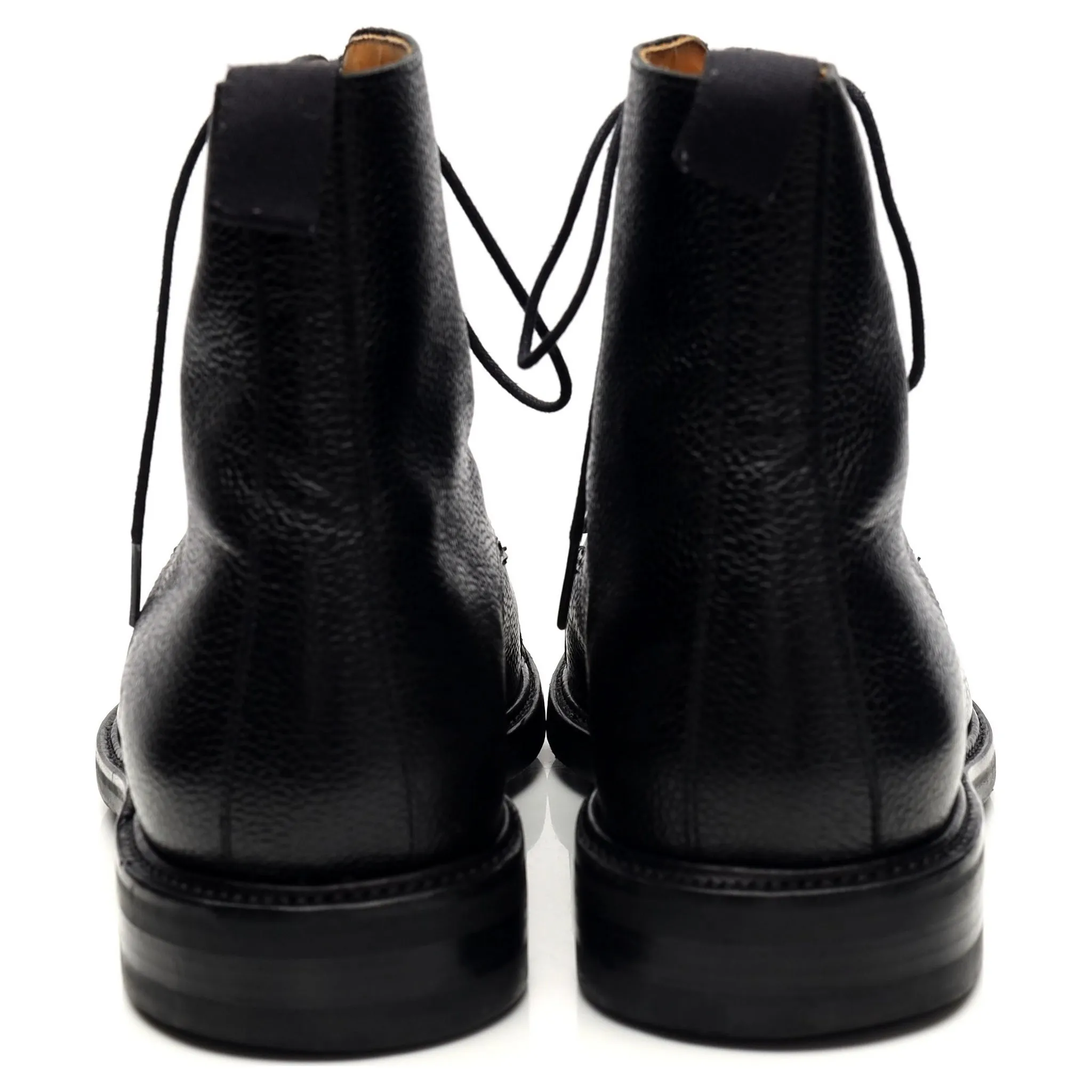 '321' Black Grain Leather Boots UK 10