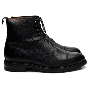 '321' Black Grain Leather Boots UK 10