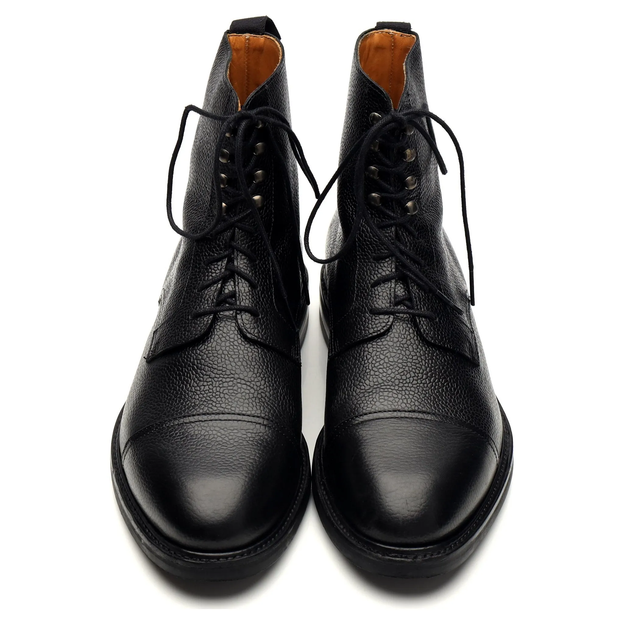 '321' Black Grain Leather Boots UK 10