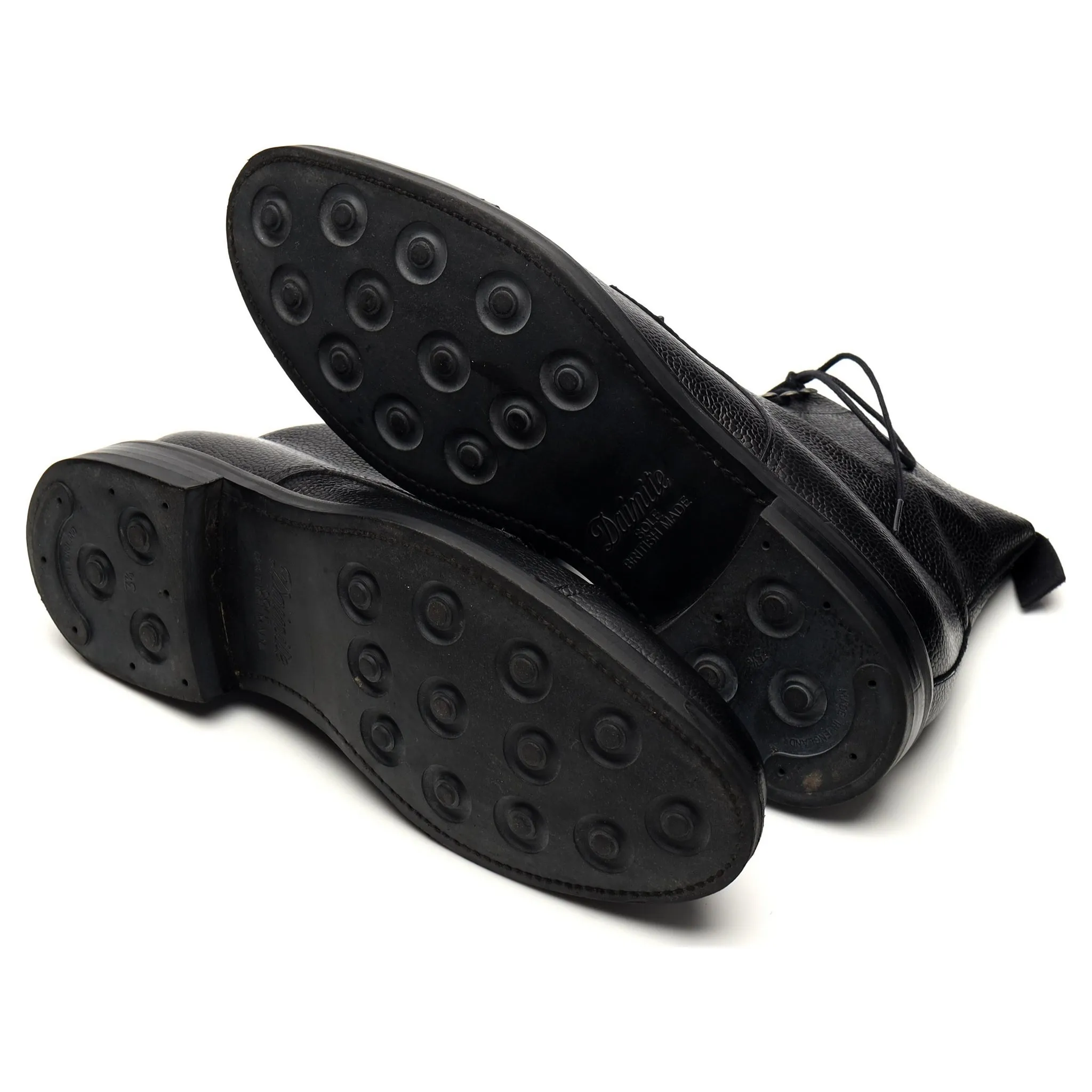 '321' Black Grain Leather Boots UK 10