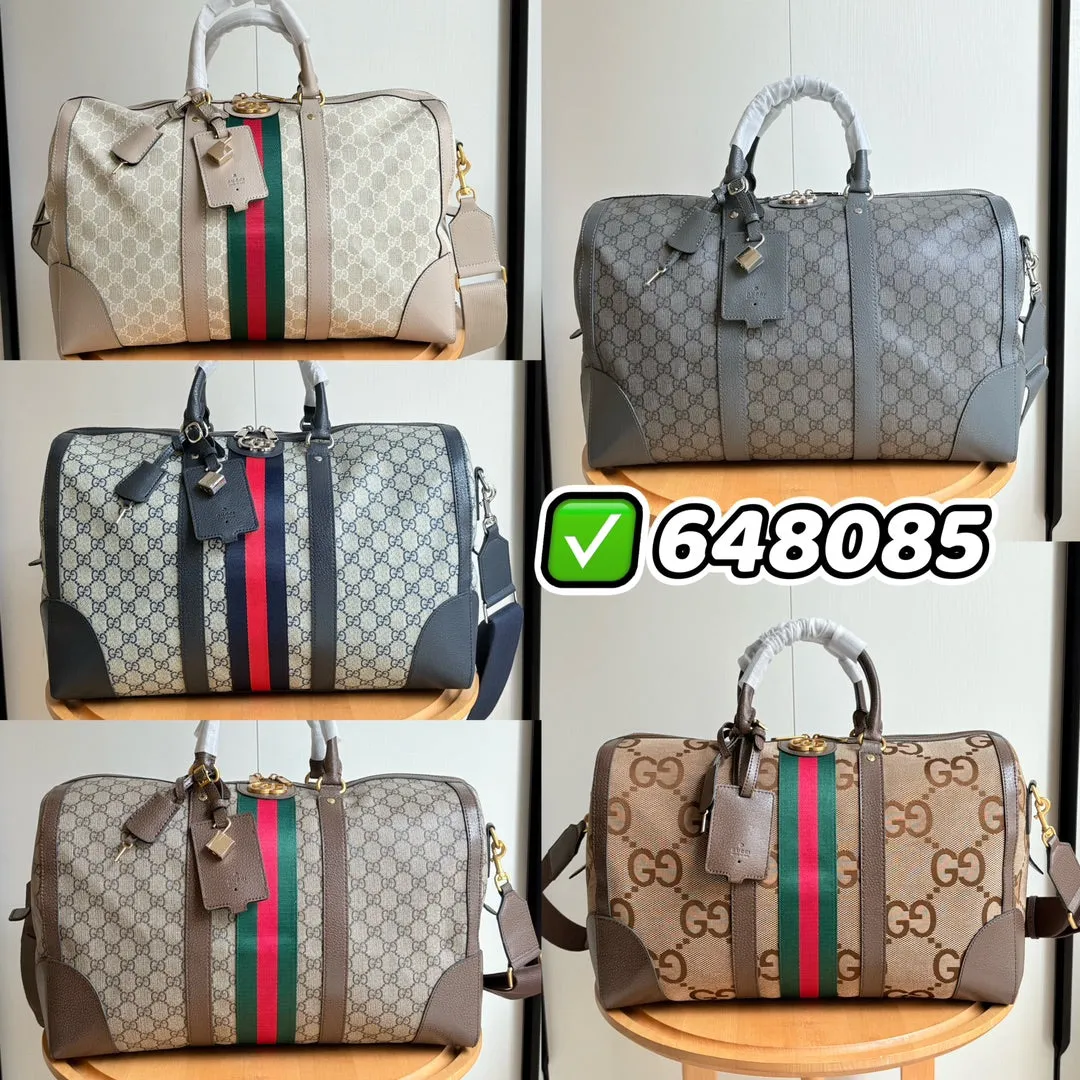 5 Color - Monogram Canvas Duffel Bag with Stripe