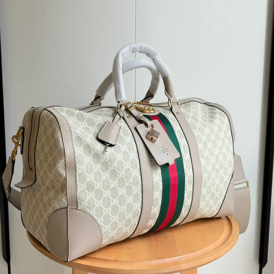 5 Color - Monogram Canvas Duffel Bag with Stripe