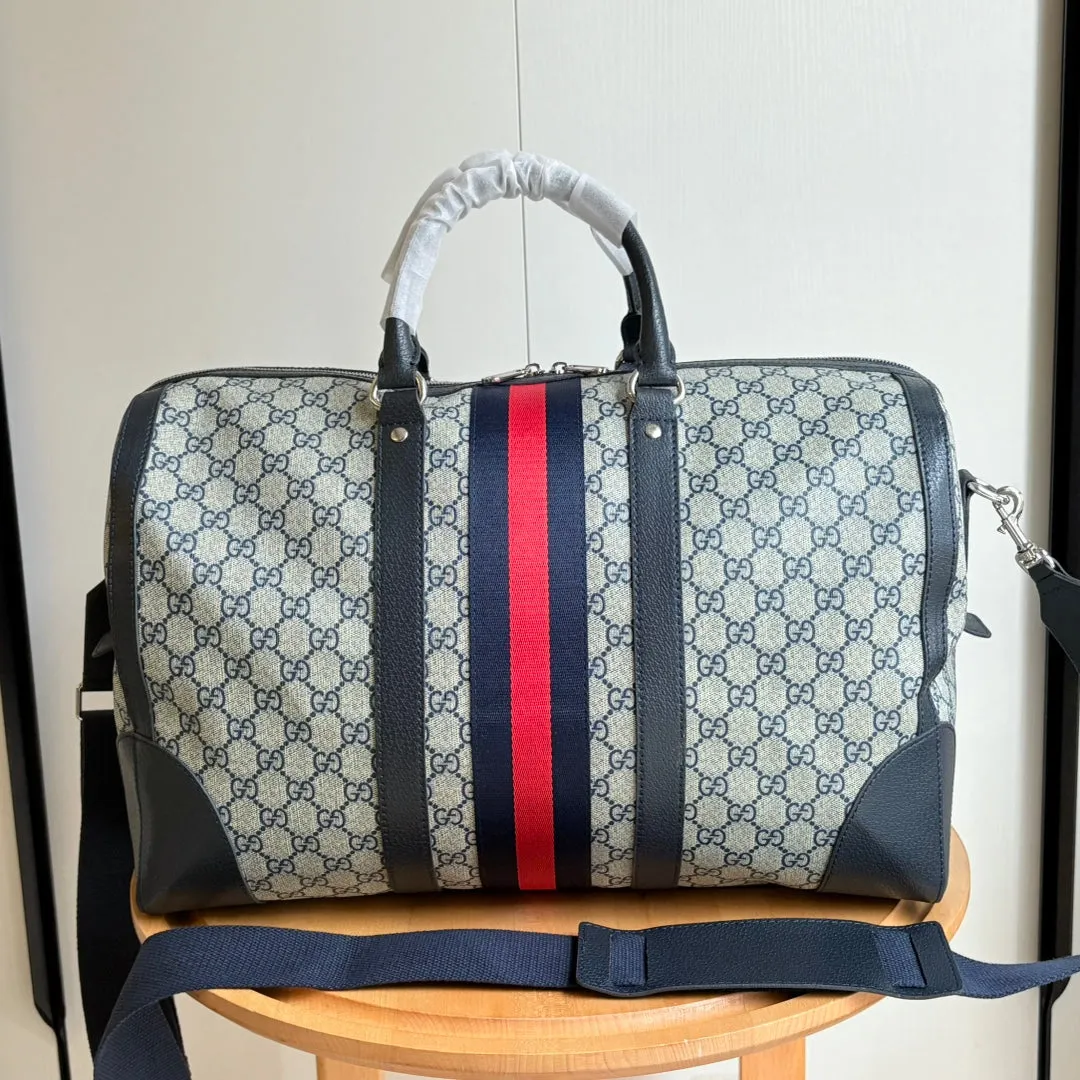 5 Color - Monogram Canvas Duffel Bag with Stripe