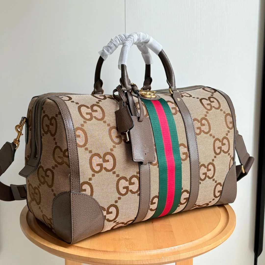 5 Color - Monogram Canvas Duffel Bag with Stripe