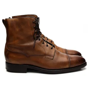 '9156' Brown Grain Leather Field Boots UK 9.5 E