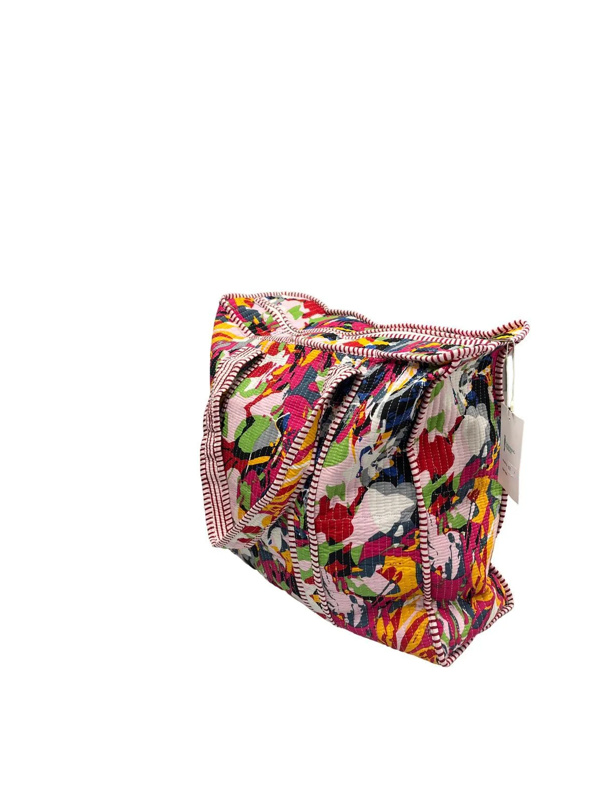Abstract Pop Zippered Quilted Tote