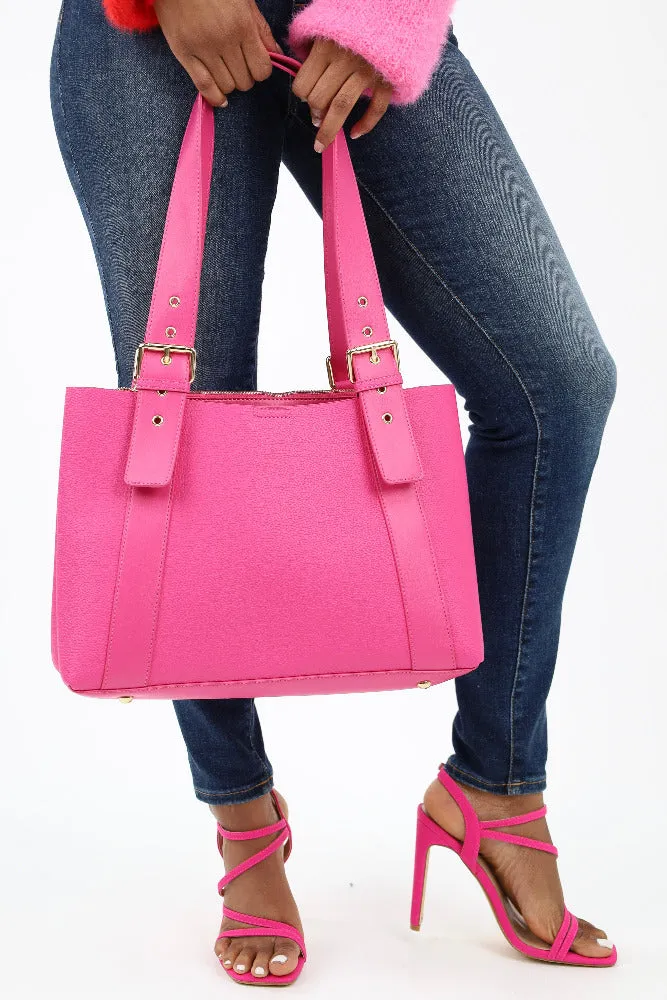 Adjustable Strap Pebble Leather Satchel