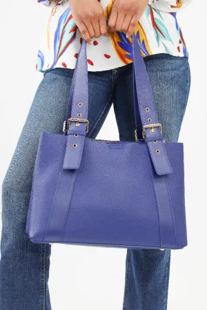 Adjustable Strap Pebble Leather Satchel