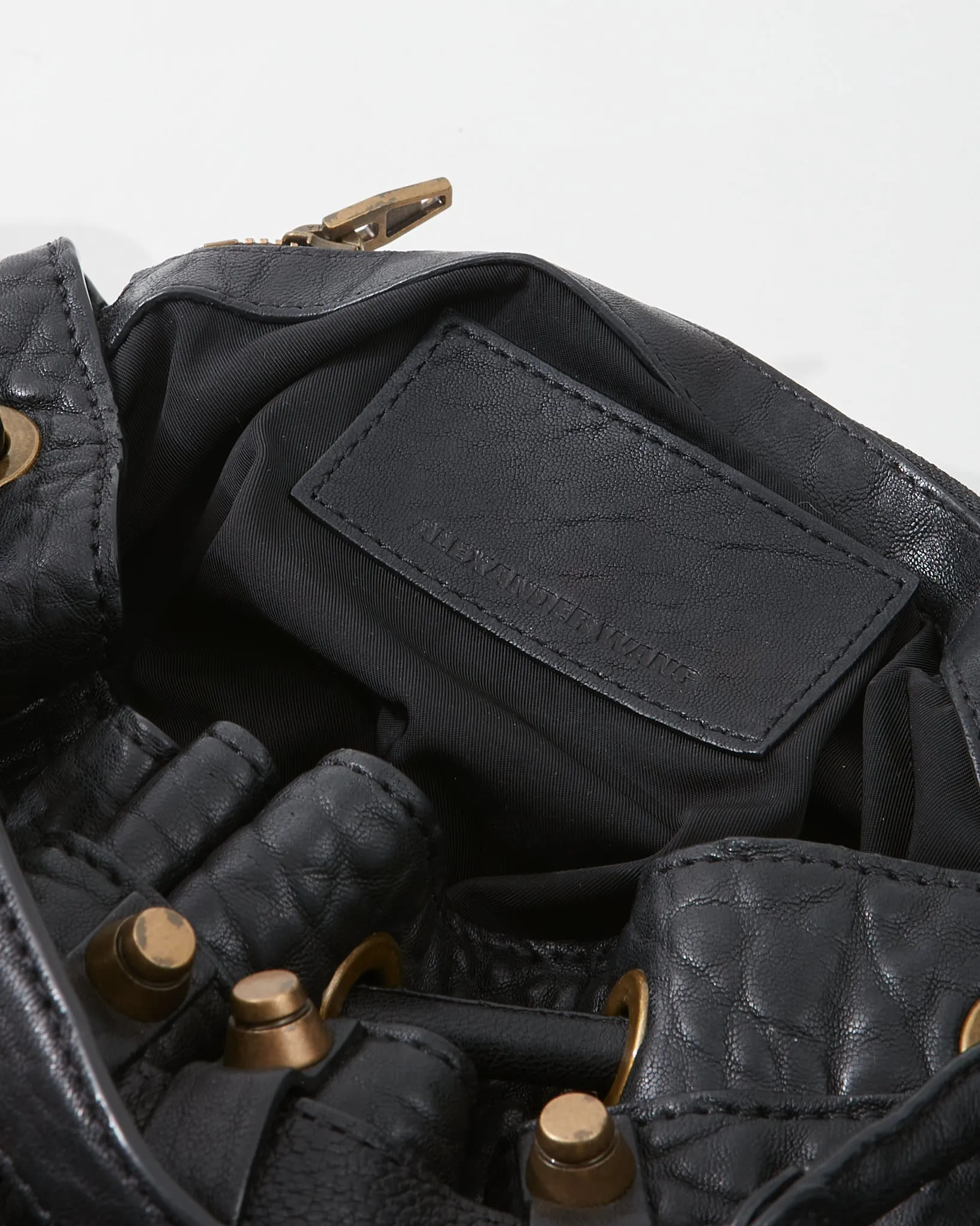 Alexander Wang Black Pebbled Leather Studded Hobo Bag