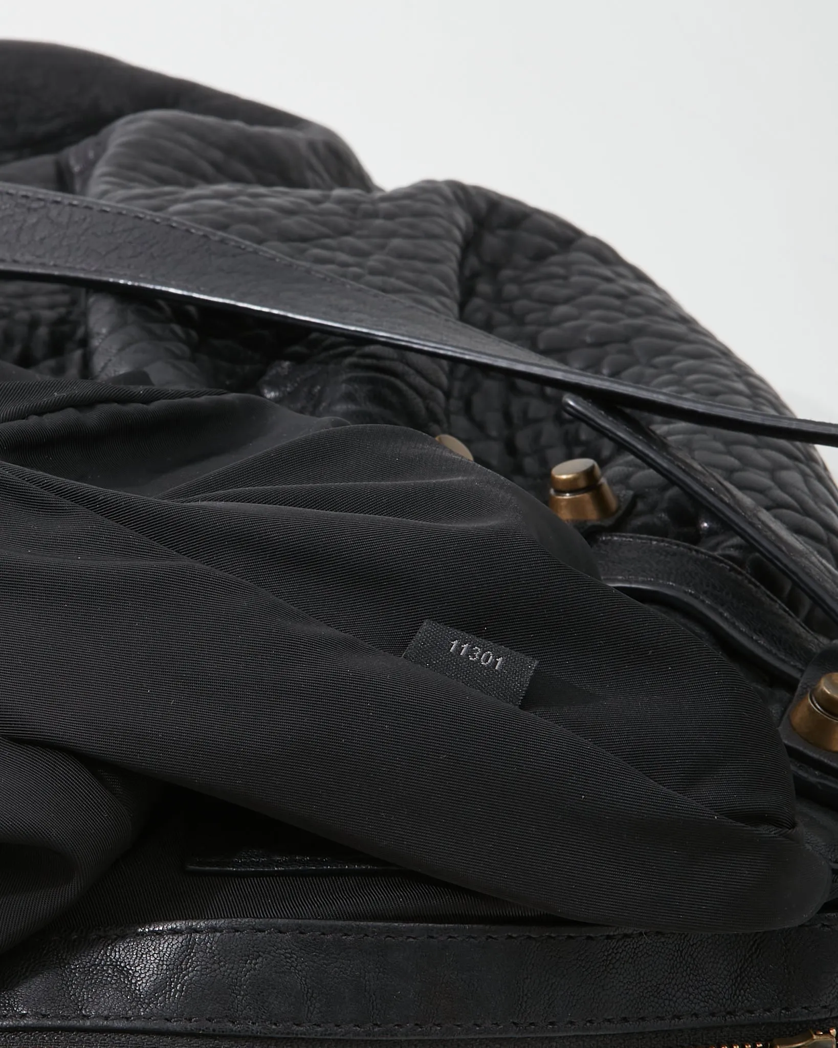 Alexander Wang Black Pebbled Leather Studded Hobo Bag