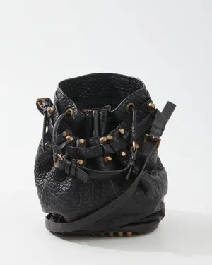 Alexander Wang Black Pebbled Leather Studded Hobo Bag