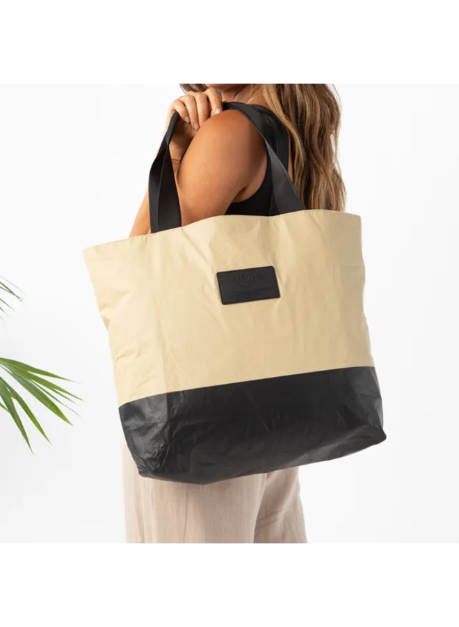 ALOHA TOTE BAG BLACK/DUNE