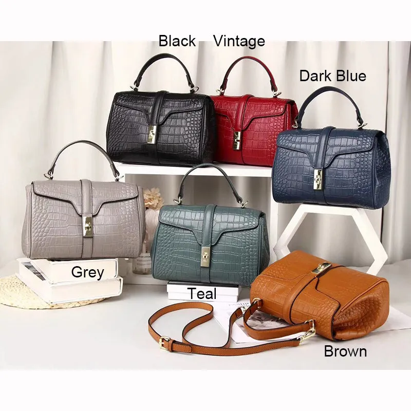 Amika Crocodile Pattern Satchel