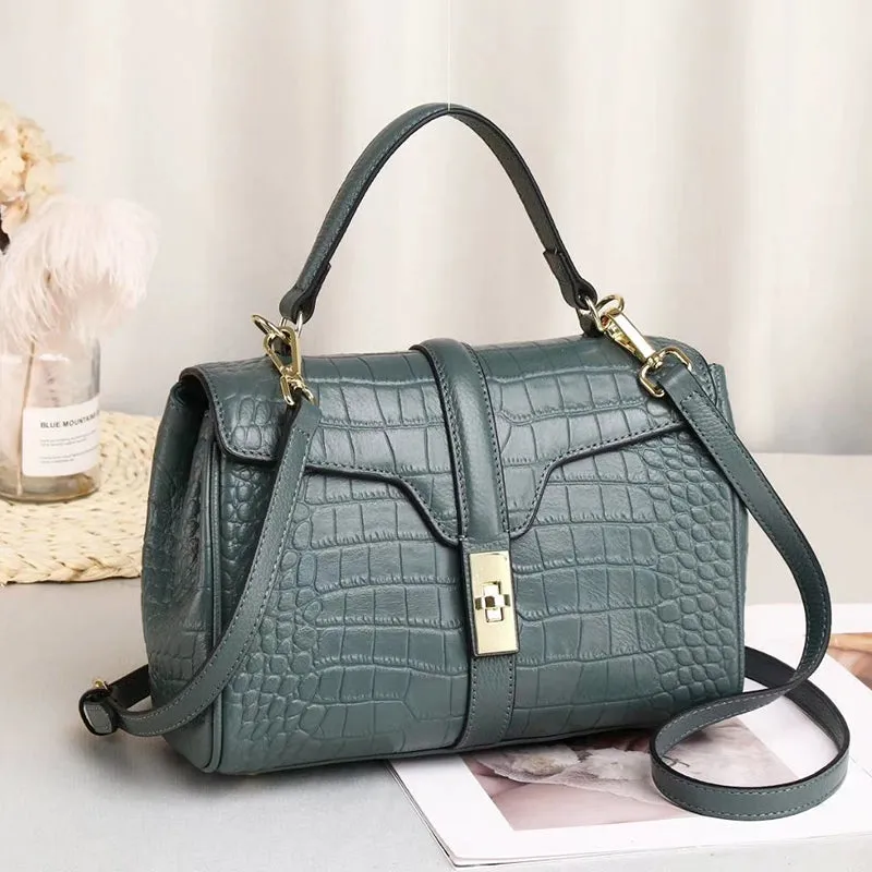 Amika Crocodile Pattern Satchel