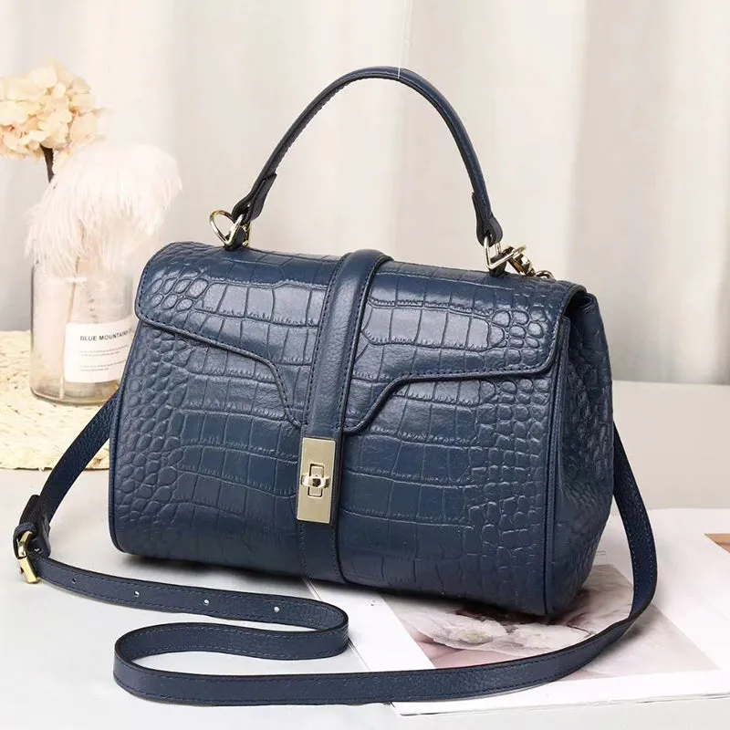 Amika Crocodile Pattern Satchel