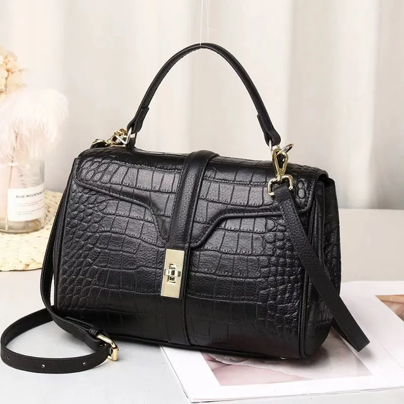 Amika Crocodile Pattern Satchel
