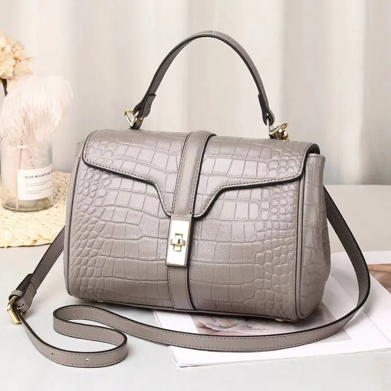 Amika Crocodile Pattern Satchel