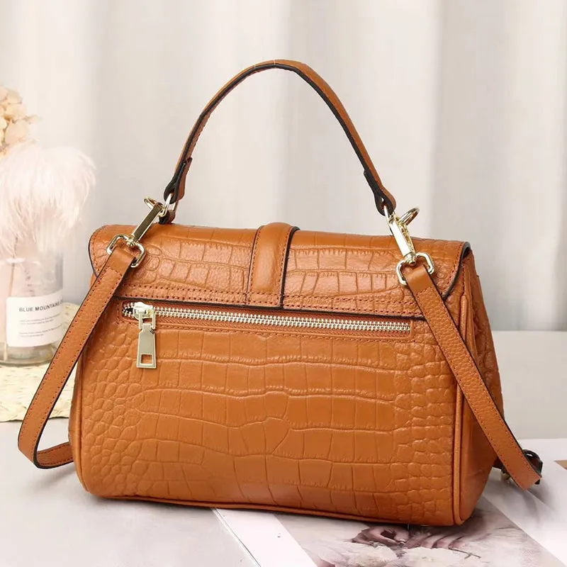 Amika Crocodile Pattern Satchel