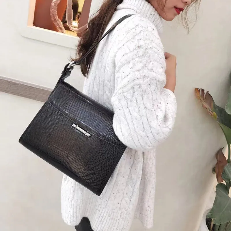 Amira Lizard Pattern Satchel