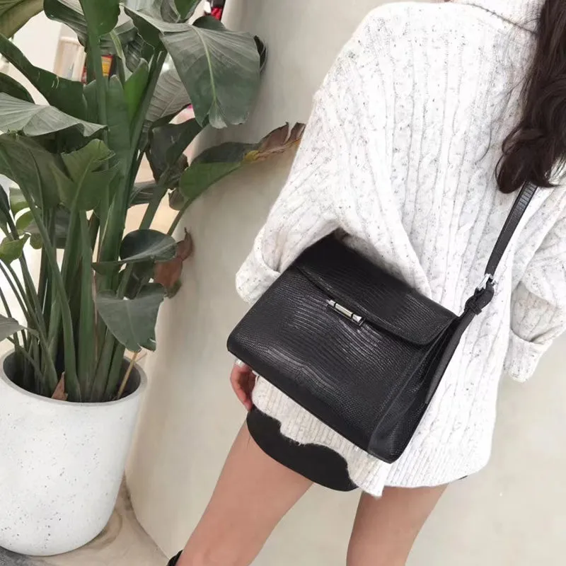 Amira Lizard Pattern Satchel