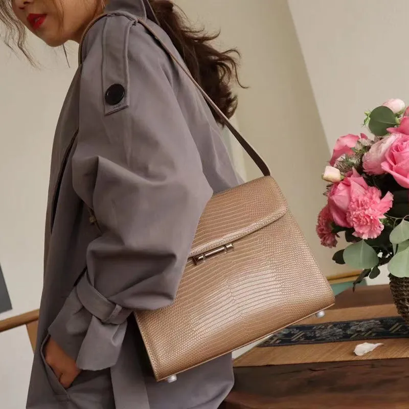 Amira Lizard Pattern Satchel