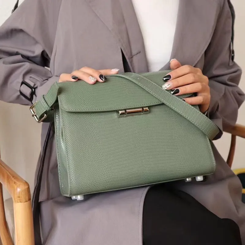 Amira Lizard Pattern Satchel