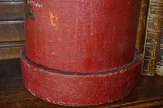 Antique Red Canvas English Fire or Cordite Bucket Coat of Arms Crest