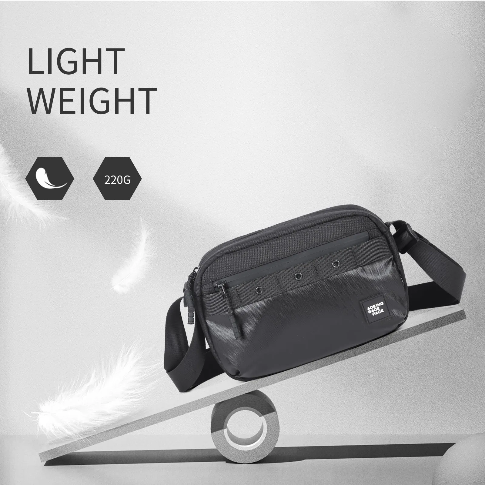 Aoking Black Fashion Men Waterproof Crossbody Sling Bag XK3035-5