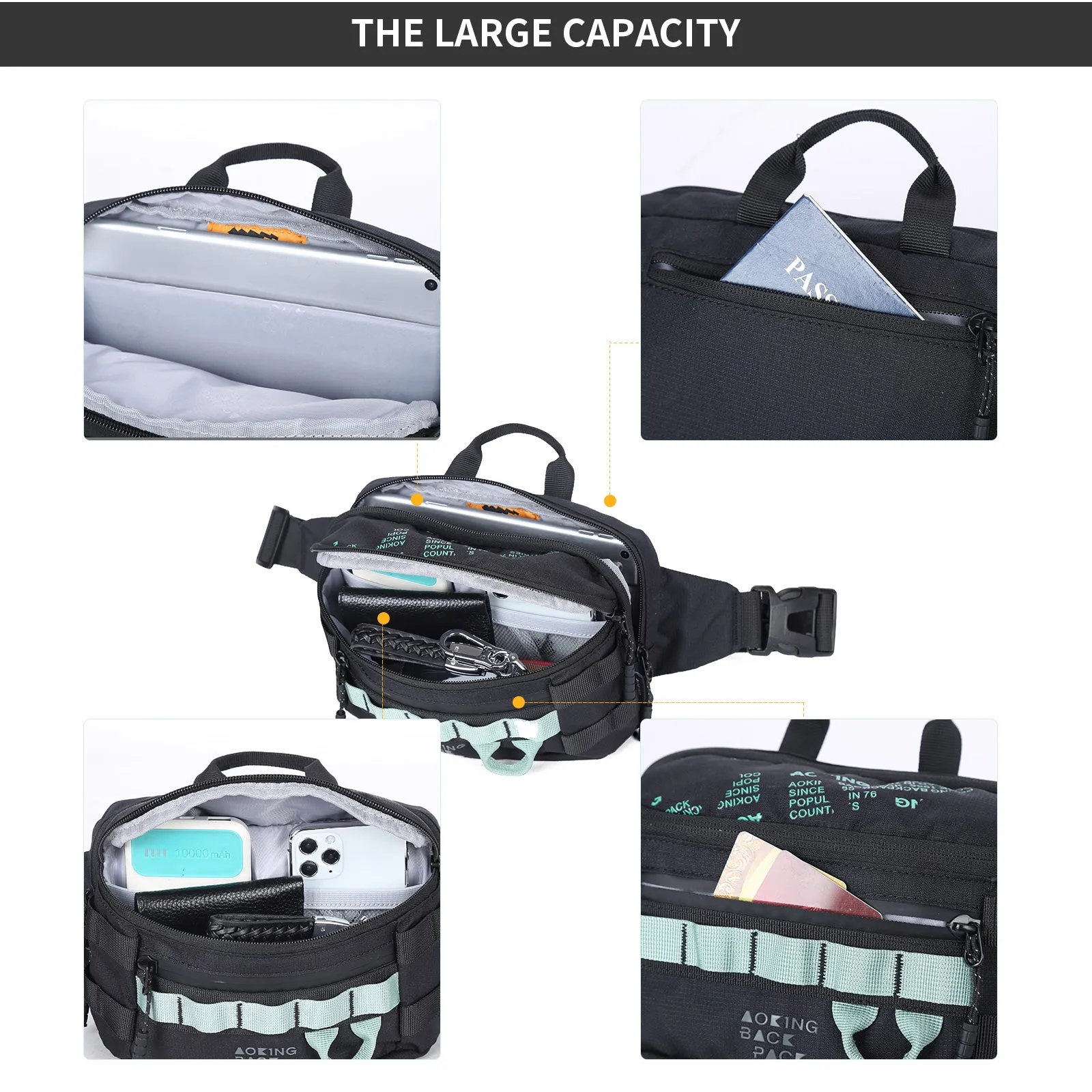Aoking Casual Sport Lightweight Waist Bag XY3030-8