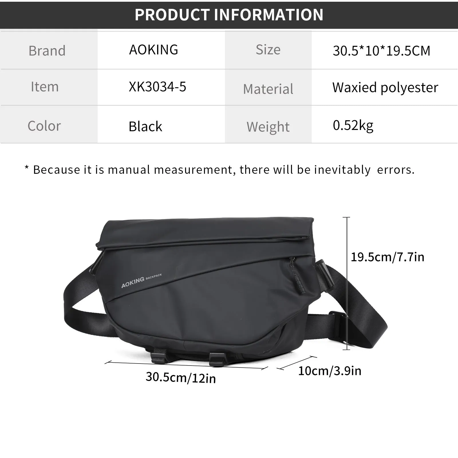 Aoking Fashion Waterproof Durable Crossbody Sling Bag SY4005-5