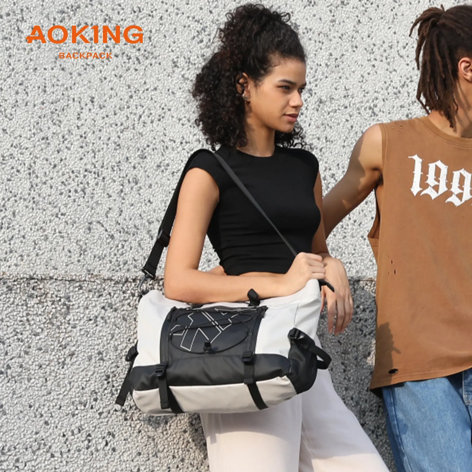 Aoking Large Capacity White Travel Bag Casual Bag XK3045