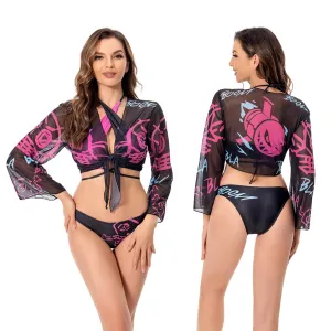Arcane League of Legends Season 2 Jinx Cosplay Costume Female Black Swimwear Outfits Halloween Carnival Suit
